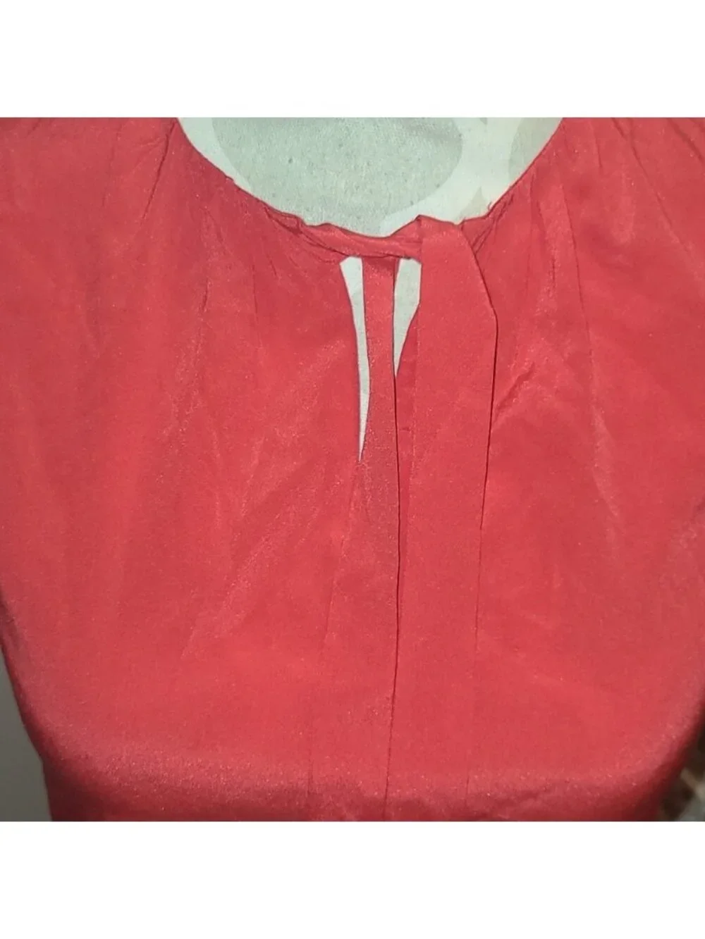 Tory Burch Coral Tie Neck Sleeveless Silk Blouse
